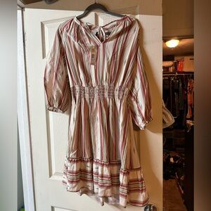 Ariat Women's Striped Casual Dress - Red and White